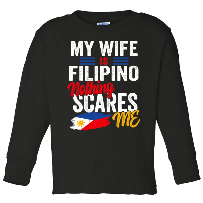 My Wife Is Filipino Philippines Heritage Roots Flag Souvenir Toddler Long Sleeve Shirt