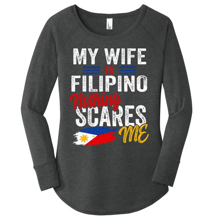 My Wife Is Filipino Philippines Heritage Roots Flag Souvenir Women's Perfect Tri Tunic Long Sleeve Shirt