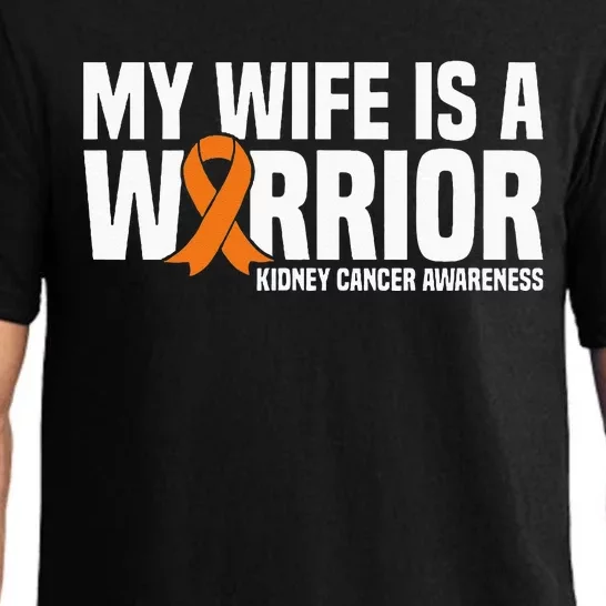 My Wife Is A Warrior Orange Ribbon Kidney Cancer Awareness Pajama Set