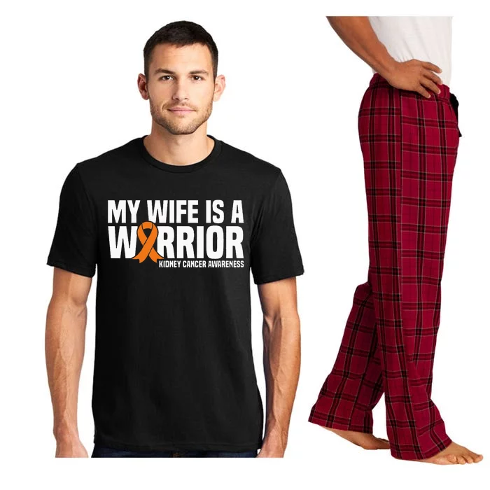 My Wife Is A Warrior Orange Ribbon Kidney Cancer Awareness Pajama Set