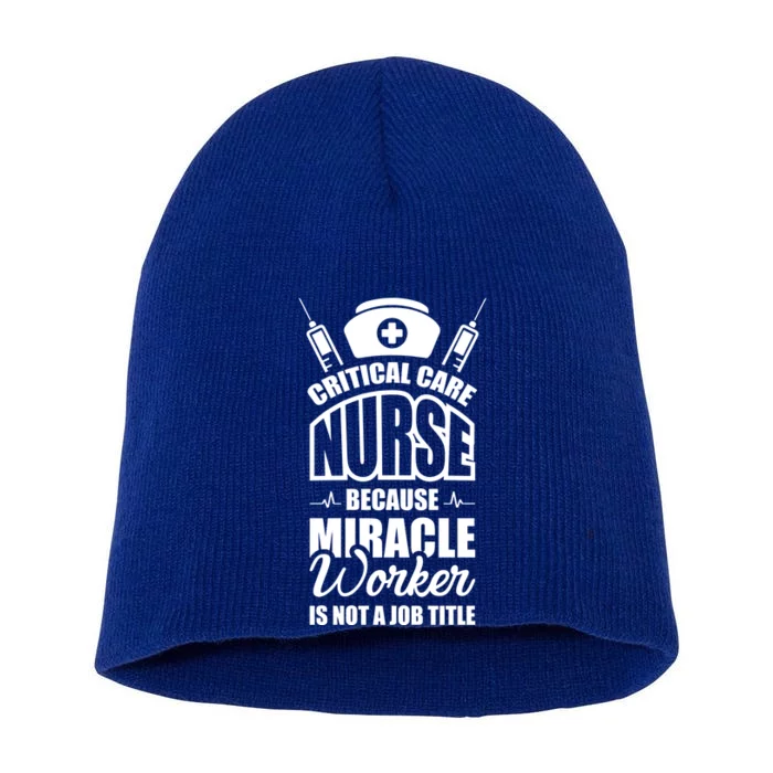 Miracle Worker Is Not A Job Title Gift Short Acrylic Beanie