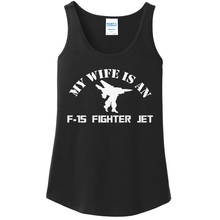 My Wife Is A Fighter Jet Premium Ladies Essential Tank