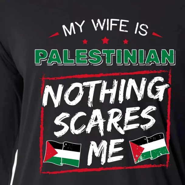 My Wife Is Palestinian Palestine Heritage Roots Flag Pride Cooling Performance Long Sleeve Crew