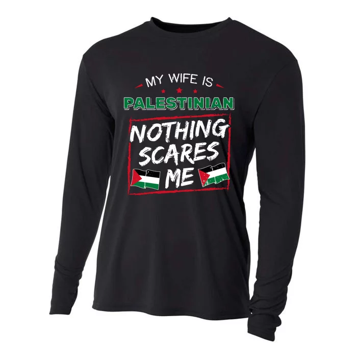 My Wife Is Palestinian Palestine Heritage Roots Flag Pride Cooling Performance Long Sleeve Crew