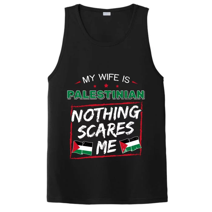 My Wife Is Palestinian Palestine Heritage Roots Flag Pride Performance Tank