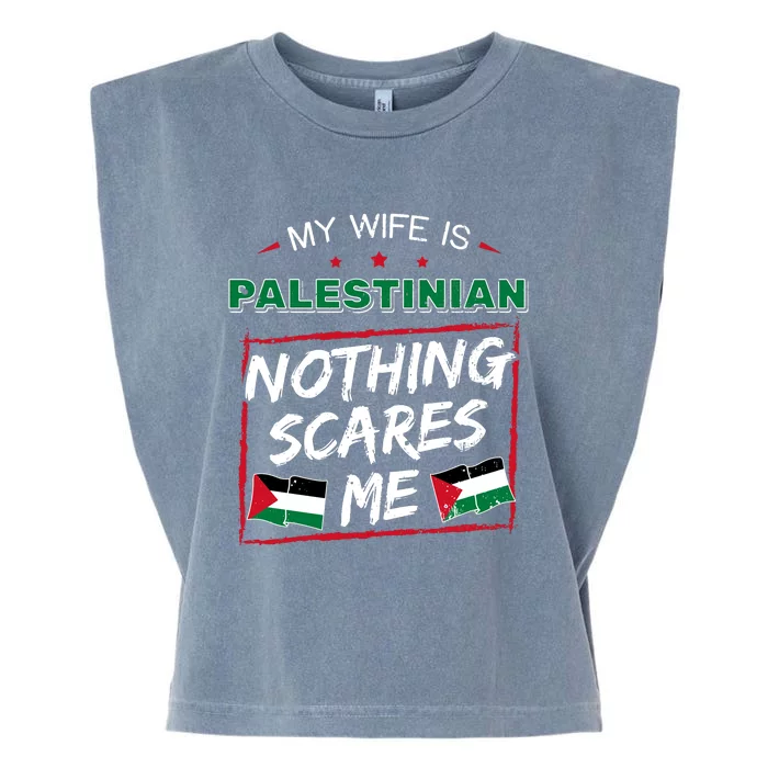 My Wife Is Palestinian Palestine Heritage Roots Flag Pride Garment-Dyed Women's Muscle Tee