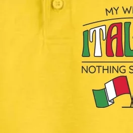 My Wife Is Italian Nothing Scares Me Dry Zone Grid Performance Polo