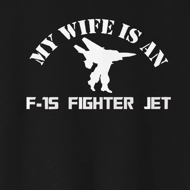 My Wife Is A Fighter Jet Premium Women's Crop Top Tee