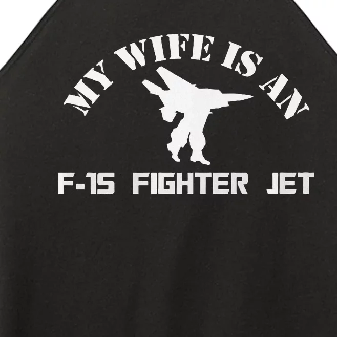 My Wife Is A Fighter Jet Premium Women’s Perfect Tri Rocker Tank