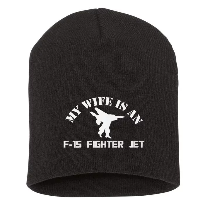 My Wife Is A Fighter Jet Premium Short Acrylic Beanie