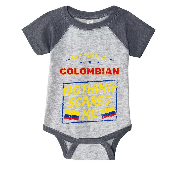 My Wife Is Colombian Republic Of Colombia Heritage Flag Infant Baby Jersey Bodysuit