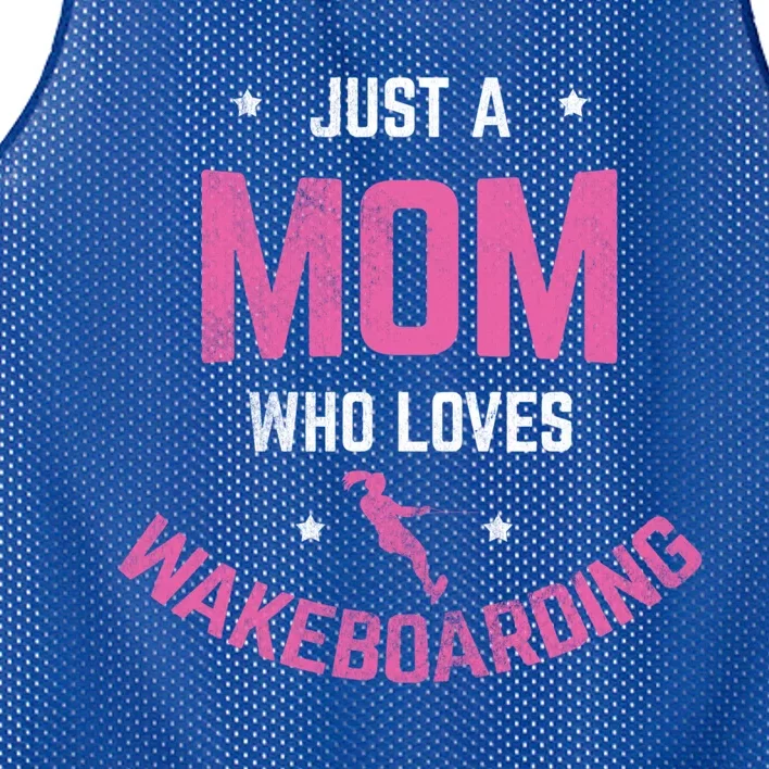 Mom Who Loves Wakeboarding Surfing Mother Wakeboarding Gift Mesh Reversible Basketball Jersey Tank