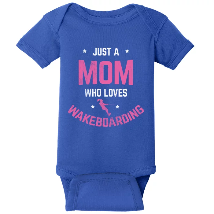 Mom Who Loves Wakeboarding Surfing Mother Wakeboarding Gift Baby Bodysuit