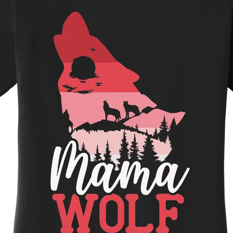 Mama Wolf Lover Wildlife Animal Zookeeper Mothers Day Women's T-Shirt