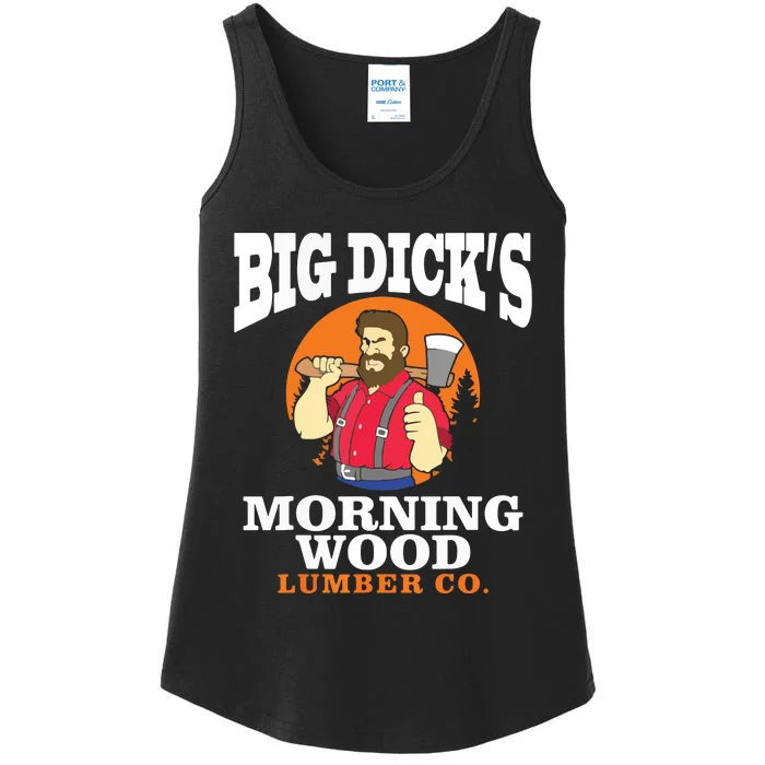 Morning Wood Lumber Co Lumberjack Carpenter Woodworker Gift Ladies Essential Tank