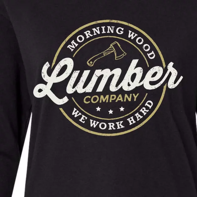 M.O.R.N.I.N..G. W.O.O.D. Lu.M.B.E.R. Company Camping Woodman Womens Cotton Relaxed Long Sleeve T-Shirt