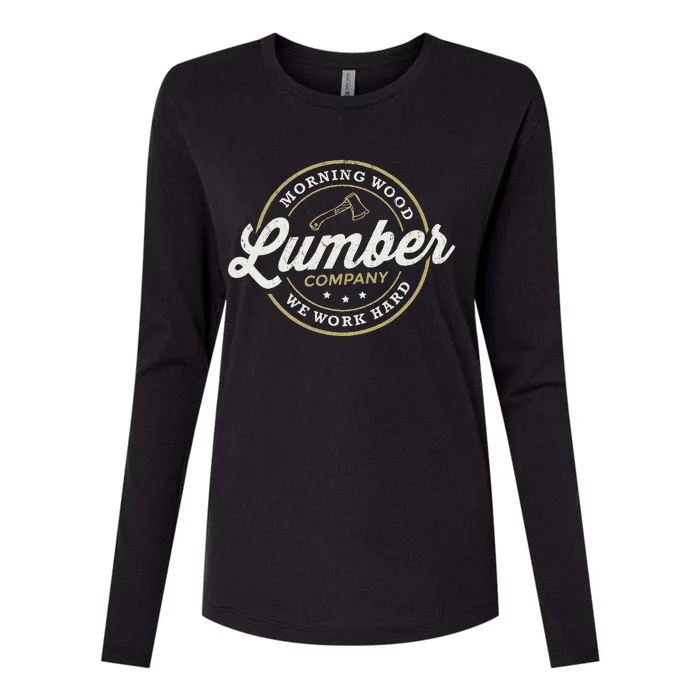 M.O.R.N.I.N..G. W.O.O.D. Lu.M.B.E.R. Company Camping Woodman Womens Cotton Relaxed Long Sleeve T-Shirt