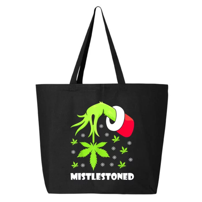 Mistlestoned Weed Leaf Cannabis Marijuana Ugly Christmas 25L Jumbo Tote