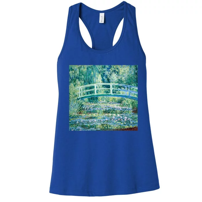 Monet's Water Lilies And Japanese Bridge Modern Art Painting Cute Gift Women's Racerback Tank