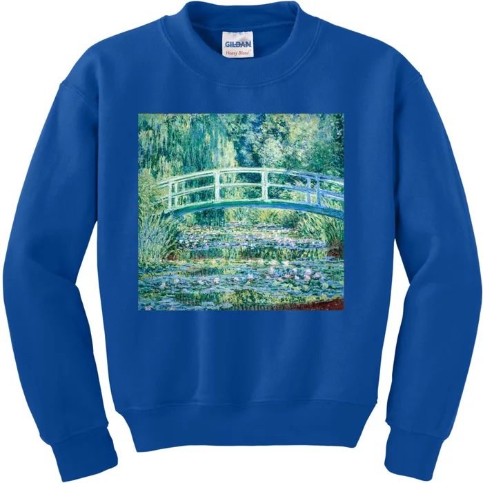 Monet's Water Lilies And Japanese Bridge Modern Art Painting Cute Gift Kids Sweatshirt