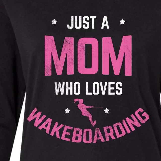 Mom Who Loves Wakeboarding Surfing Mother Wakeboarding Gift Womens Cotton Relaxed Long Sleeve T-Shirt