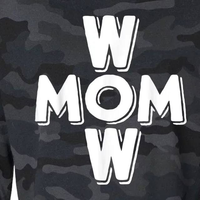 Mom Wow Cropped Pullover Crew