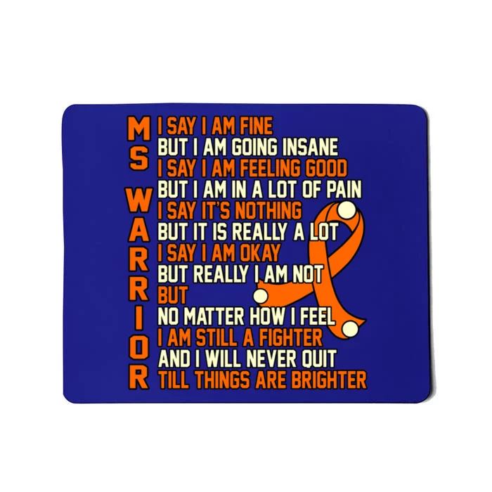 Ms Warrior Multiple Sclerosis Awareness Graphic Gift Mousepad