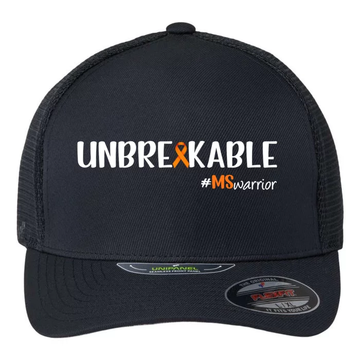 Ms Warrior Multiple Sclerosis Awareness Unbreakable Ms Great Gift Flexfit Unipanel Trucker Cap