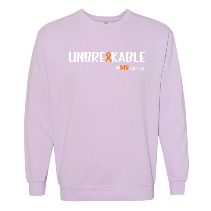 Ms Warrior Multiple Sclerosis Awareness Unbreakable Ms Great Gift Garment-Dyed Sweatshirt