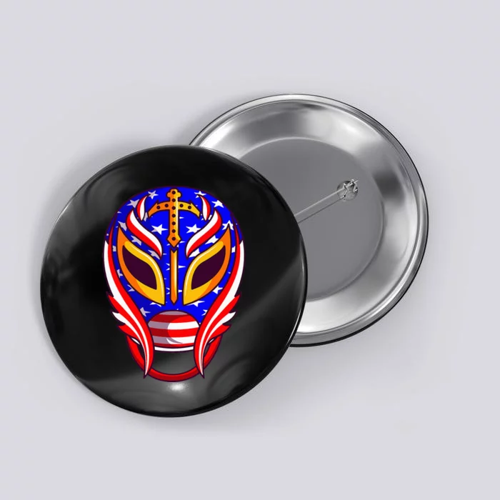 Mexican Wrestling Mask Button