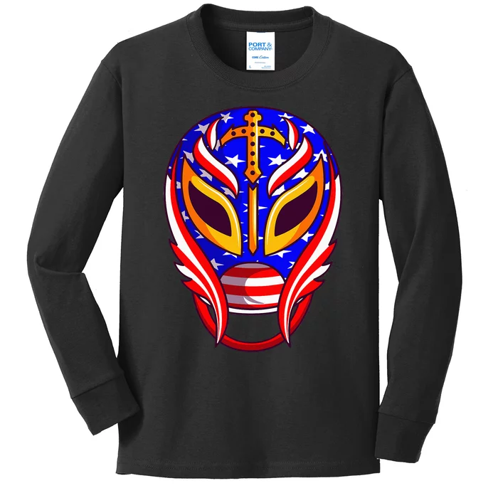 Mexican Wrestling Mask Kids Long Sleeve Shirt