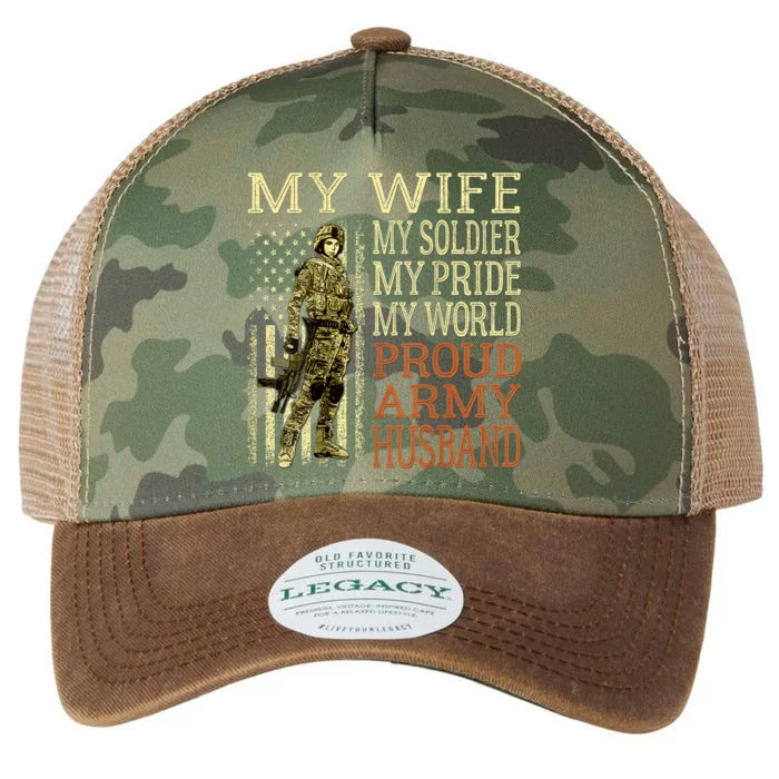 My Wife My Soldier Hero Funny Gift Proud Army Husband Military Spouse Legacy Tie Dye Trucker Hat