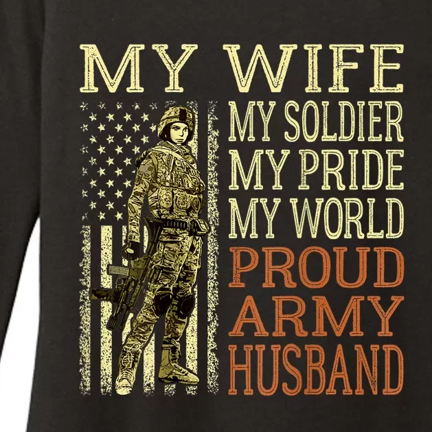 My Wife My Soldier Hero Funny Gift Proud Army Husband Military Spouse Womens CVC Long Sleeve Shirt