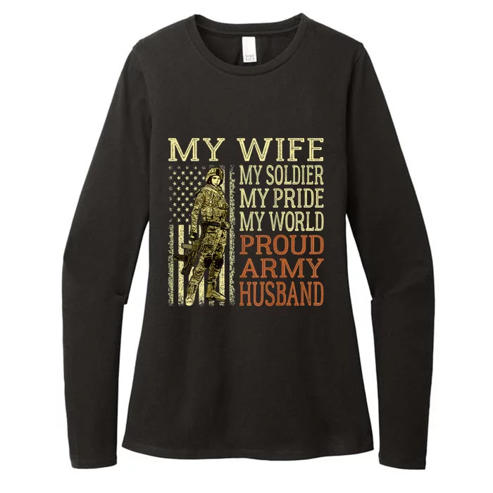 My Wife My Soldier Hero Funny Gift Proud Army Husband Military Spouse Womens CVC Long Sleeve Shirt