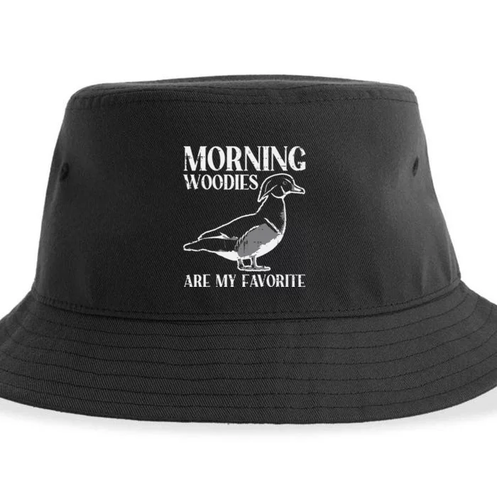 Morning Woody My Favorite Duck Hunting Funny Hunter Sustainable Bucket Hat