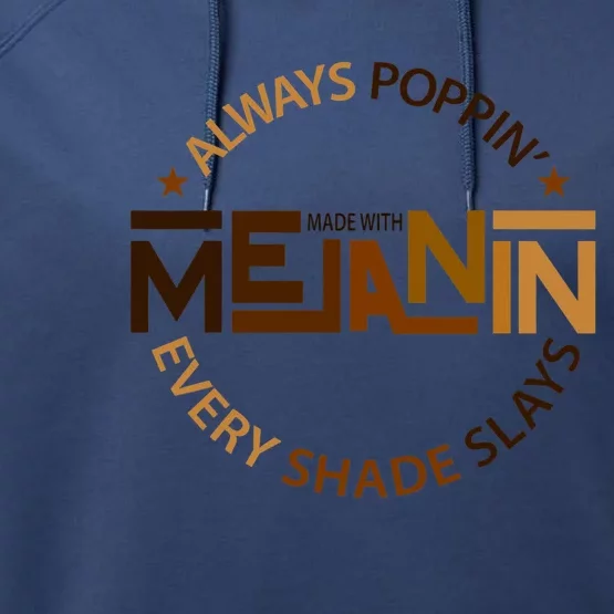 Made With Melanin Black Magic Afro Beauty Black Queen Gift Performance Fleece Hoodie