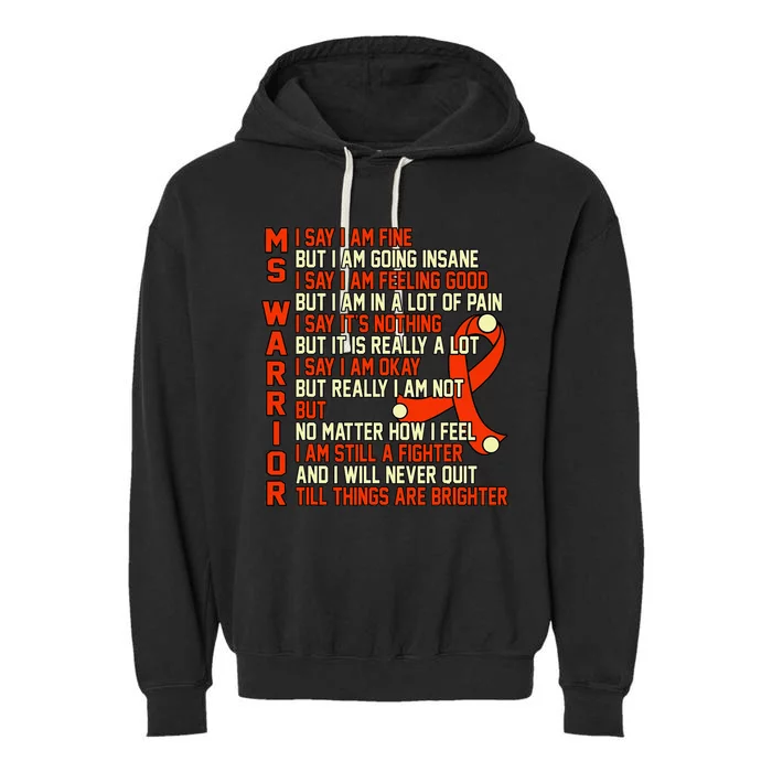 Ms Warrior Multiple Sclerosis Awareness Graphic Garment-Dyed Fleece Hoodie