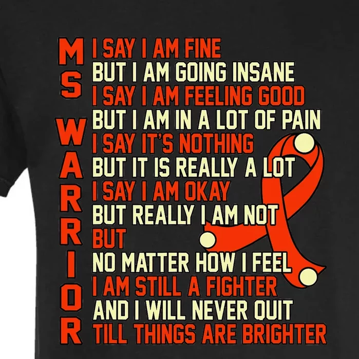 Ms Warrior Multiple Sclerosis Awareness Graphic Garment-Dyed Heavyweight T-Shirt