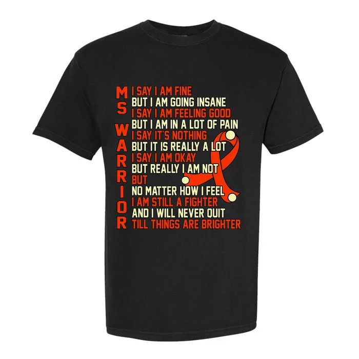 Ms Warrior Multiple Sclerosis Awareness Graphic Garment-Dyed Heavyweight T-Shirt