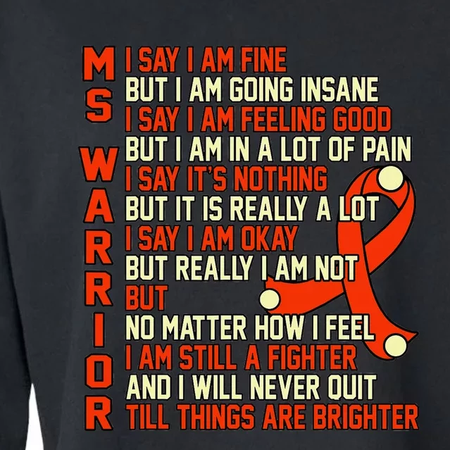 Ms Warrior Multiple Sclerosis Awareness Graphic Cropped Pullover Crew