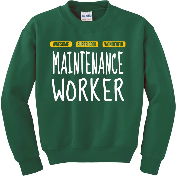 Maintenance Worker Kids Sweatshirt