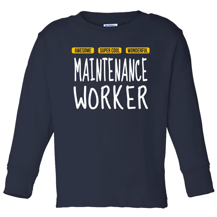 Maintenance Worker Toddler Long Sleeve Shirt