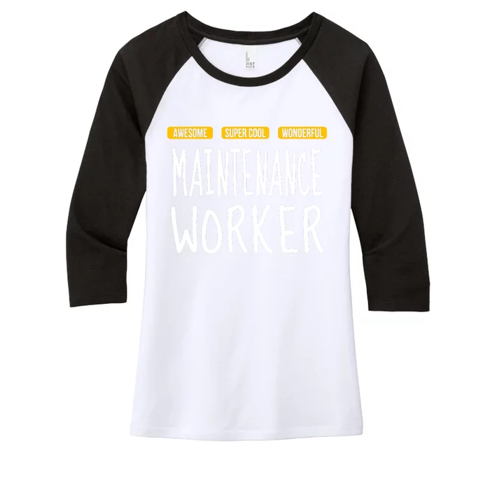 Maintenance Worker Women's Tri-Blend 3/4-Sleeve Raglan Shirt