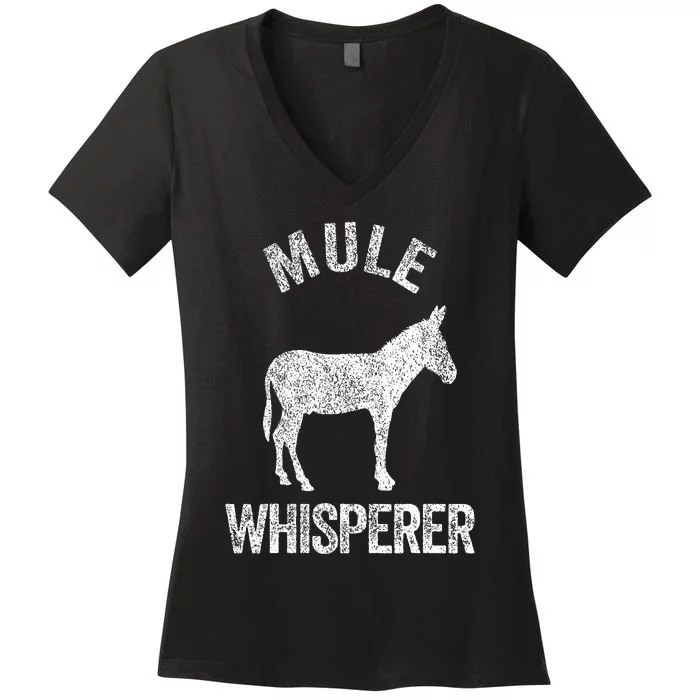 Mule Whisperer Mule Lover Funny Mule Quote Women's V-Neck T-Shirt