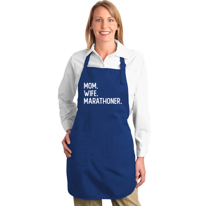 Mom Wife Marathoner Gift Marathon Marathoner Gift Full-Length Apron With Pocket