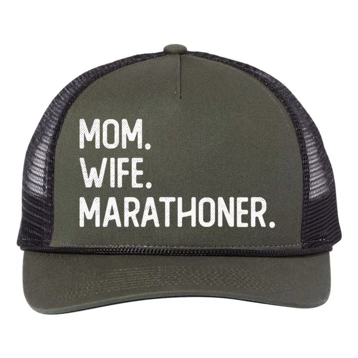 Mom Wife Marathoner Gift Marathon Marathoner Gift Retro Rope Trucker Hat Cap