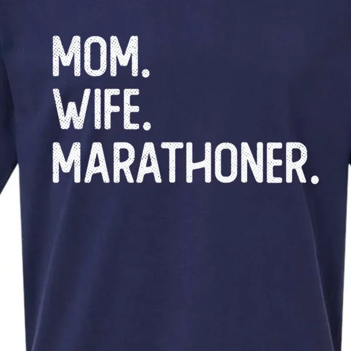 Mom Wife Marathoner Gift Marathon Marathoner Gift Sueded Cloud Jersey T-Shirt