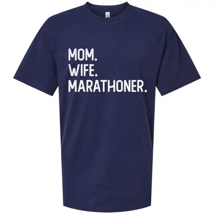 Mom Wife Marathoner Gift Marathon Marathoner Gift Sueded Cloud Jersey T-Shirt