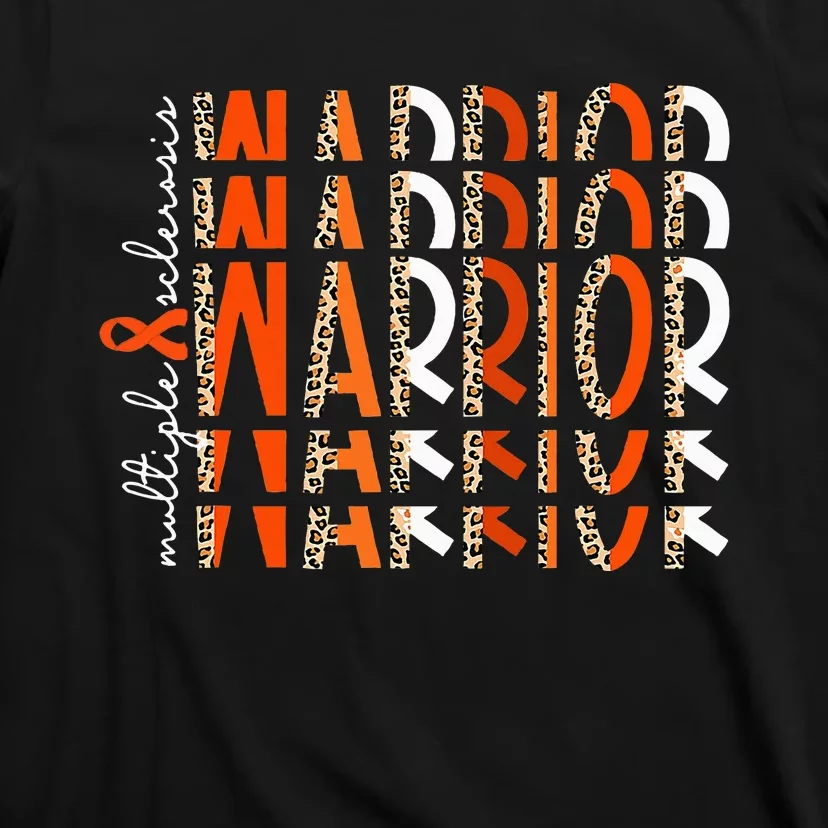 Ms Warrior Multiple Sclerosis Awareness Orange Ribbon T-Shirt