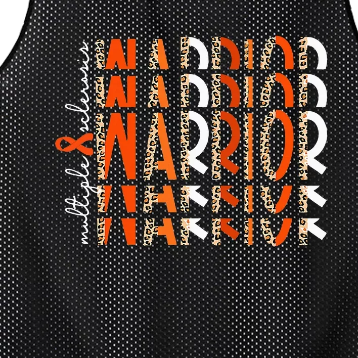 Ms Warrior Multiple Sclerosis Awareness Orange Ribbon Mesh Reversible Basketball Jersey Tank